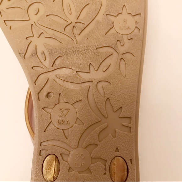 3/20$ Grendene Grendha gold beach flip flop sandals size 8 - Picture 6 of 6